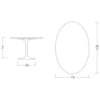 Eero Saarinen Tulip Table H 74 Oval in Dark Emperador Marble Made in Italy - Scarlet Viadurini