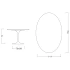 Eero Saarinen Tulip Table H 74 Oval in Black Marquinia Marble Made in Italy - Scarlet Viadurini