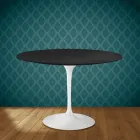 Eero Saarinen Tulip Table H 74 Round in Ceramic Domoos Made in Italy - Scarlet Viadurini