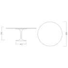 Eero Saarinen Tulip Table H 74 Round in Glossy Ceramic Made in Italy - Scarlet Viadurini