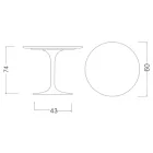 Eero Saarinen Tulip Table H 74 Round in Marmorio Ceramic Made in Italy - Scarlet Viadurini