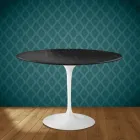Eero Saarinen Tulip Table H 74 Round in Somnia Ceramic Made in Italy - Scarlet Viadurini