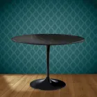 Eero Saarinen Tulip Table H 74 Round in Somnia Ceramic Made in Italy - Scarlet Viadurini