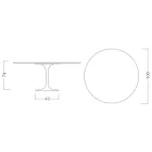 Tulip Table Eero Saarinen H 74 Round in Arabescato Marble Made in Italy - Scarlet Viadurini