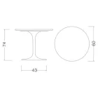 Tulip Table Eero Saarinen H 74 Round in Arabescato Marble Made in Italy - Scarlet Viadurini