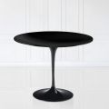 Eero Saarinen Tulip Table H 74 with Black Liquid Laminate Top Made in Italy - Scarlet