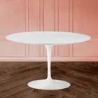 Tulip Table Eero Sarinen H 73 with White Liquid Laminate MDF Top - Scarlet Viadurini