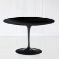 Tulip Eero Saarinen Table with Black Liquid Laminate MDF Top H 73 - Scarlet