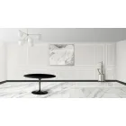 Tulip Table Eero Sarinen H 73 with Black Liquid Laminate MDF Top - Scarlet Viadurini