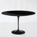 Tulip Eero Saarinen H 73 Oval Table in Black Liquid Laminate Made in Italy - Scarlet