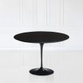 Saarinen Tulip Table H 74 Extendable in Black Liquid Laminate Made in Italy - Scarlet