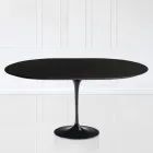 Tulip Table Saarinen H 73 Extendable in Black Liquid Laminate Made in Italy - Scarlet Viadurini
