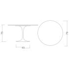 Tulip Saarinen H 73 Round Table in Calacatta Michelangelo Ceramic Viadurini