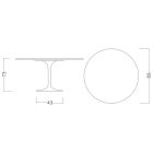 Tulip Saarinen H 73 Round Table in Calacatta Michelangelo Ceramic Viadurini