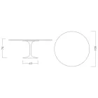 Tulip Table Saarinen H 73 Round in Ceramic Calacatta Michelangelo - Scarlet Viadurini