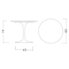 Tulip Table Saarinen H 73 Round in Ceramic Calacatta Michelangelo - Scarlet Viadurini
