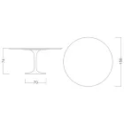 Tulip Table Saarinen H 73 Round Ceramic Invisible Select Made in Italy - Scarlet Viadurini