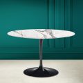 Tulip Saarinen H 73 Round Table in Invisible Select Ceramic Made in Italy - Scarlet