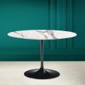 Tulip Table Saarinen H 73 Round Ceramic Invisible Select Made in Italy - Scarlet