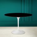 Tulip Saarinen H 73 Round Table in Absolute Black Ceramic Made in Italy - Scarlet