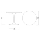 Tulip Table Saarinen H 73 Round in Absolute Black Ceramic Made in Italy - Scarlet Viadurini
