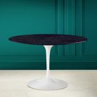 Tulip Table Saarinen H 73 Round in Ceramic Noir Laurent Made in Italy - Scarlet Viadurini
