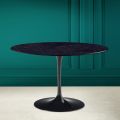 Tulip Saarinen H 73 Round Table in Ceramic Noir Laurent Made in Italy - Scarlet
