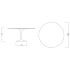 Tulip Table Saarinen H 73 Round in Statuary Ceramic Full Vein Made in Italy - Scarlet Viadurini