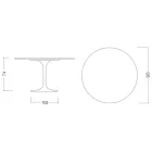 Tulip Table Saarinen H 73 Round in Statuary Ceramic Full Vein Made in Italy - Scarlet Viadurini