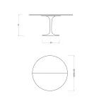 Saarinen Tulip Table H 74 Extendable in White Liquid Laminate Made in Italy - Scarlet Viadurini