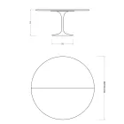 Saarinen Tulip Table H 74 Extendable in White Liquid Laminate Made in Italy - Scarlet Viadurini