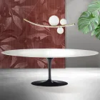 Saarinen Tulip Table H 74 cm Extendable in White Florim Ceramic - Scarlet Viadurini