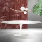 Saarinen Tulip Table H 74 cm Extendable in White Florim Ceramic - Scarlet Viadurini