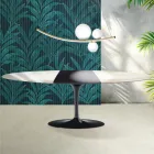Saarinen Tulip Table H 74 cm Extendable in Florim Calacatta Gold Gloss Ceramic - Scarlet Viadurini