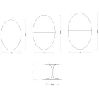 Saarinen Tulip Table H 74 cm Extendable in Florim Calacatta Gold Matt Ceramic - Scarlet Viadurini