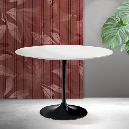 Saarinen Tulip Table H 74 cm in Matt White Florim Ceramic - Scarlet Viadurini