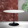 Saarinen Tulip Table H 74 cm in Matt White Florim Ceramic - Scarlet