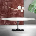 Saarinen Tulip Table H 74 cm in White Florim Ceramic - Scarlet Viadurini