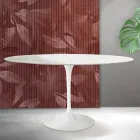 Tulip Saarinen Table H 74 cm Round in White Florim Ceramic - Scarlet Viadurini
