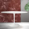 Tulip Saarinen Table H 74 cm Round in White Florim Ceramic - Scarlet