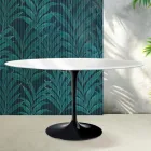 Saarinen Tulip Table H 74 cm Round in Florim Ceramic Glossy White - Scarlet Viadurini