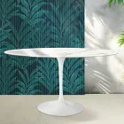 Saarinen Tulip Table H 74 cm Round in Glossy Statuario Florim Ceramic - Scarlet Viadurini
