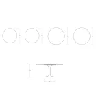 Saarinen Tulip Table H 74 cm Round in Florim Statuario Matte Ceramic - Scarlet Viadurini