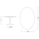 Tulip Table Saarinen H 74 with Oval Top in Carrara Marble Made in Italy - Scarlet Viadurini