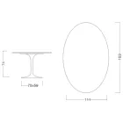 Tulip Table Saarinen H 74 with Oval Top in Carrara Marble Made in Italy - Scarlet Viadurini