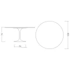 Tulip Table Saarinen H 74 with Round Top in Black Marquinia Marble Made in Italy - Scarlet Viadurini