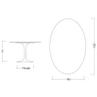 Tulip Table Saarinen H 74 Oval in Carrara Marble Statuarietto Made in Italy - Scarlet Viadurini
