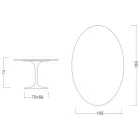 Tulip Table Saarinen H 74 Oval in Carrara Marble Statuarietto Made in Italy - Scarlet Viadurini