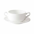 Soup Cups Tureen and Saucer in White Porcelain 13 Pieces - Samantha Viadurini