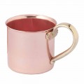 Polished Copper Cups with Brass Handle 6 Pieces Made in Italy - Giambattista